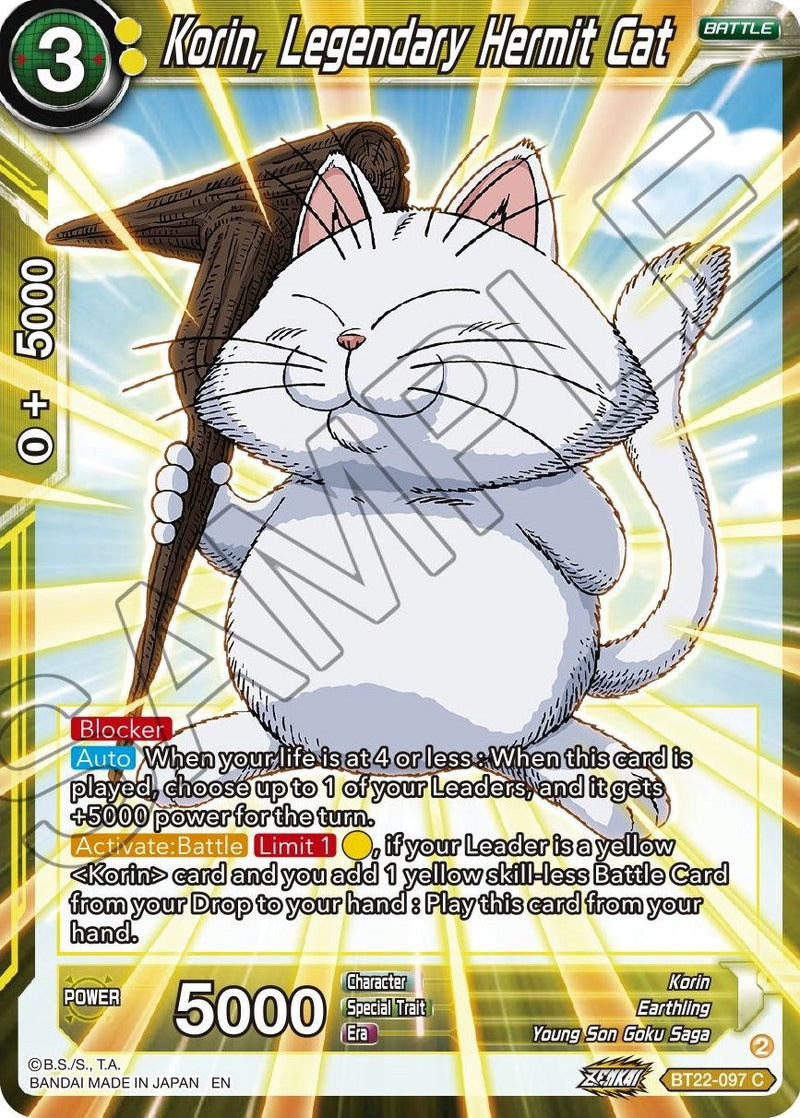 Korin, Legendary Hermit Cat (BT22-097) [Critical Blow] Parallel Foil