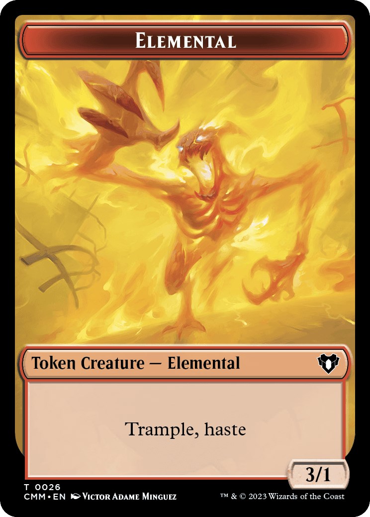 Elemental (0026) // Construct (0042) Double-Sided Token [Commander Masters Tokens] Foil
