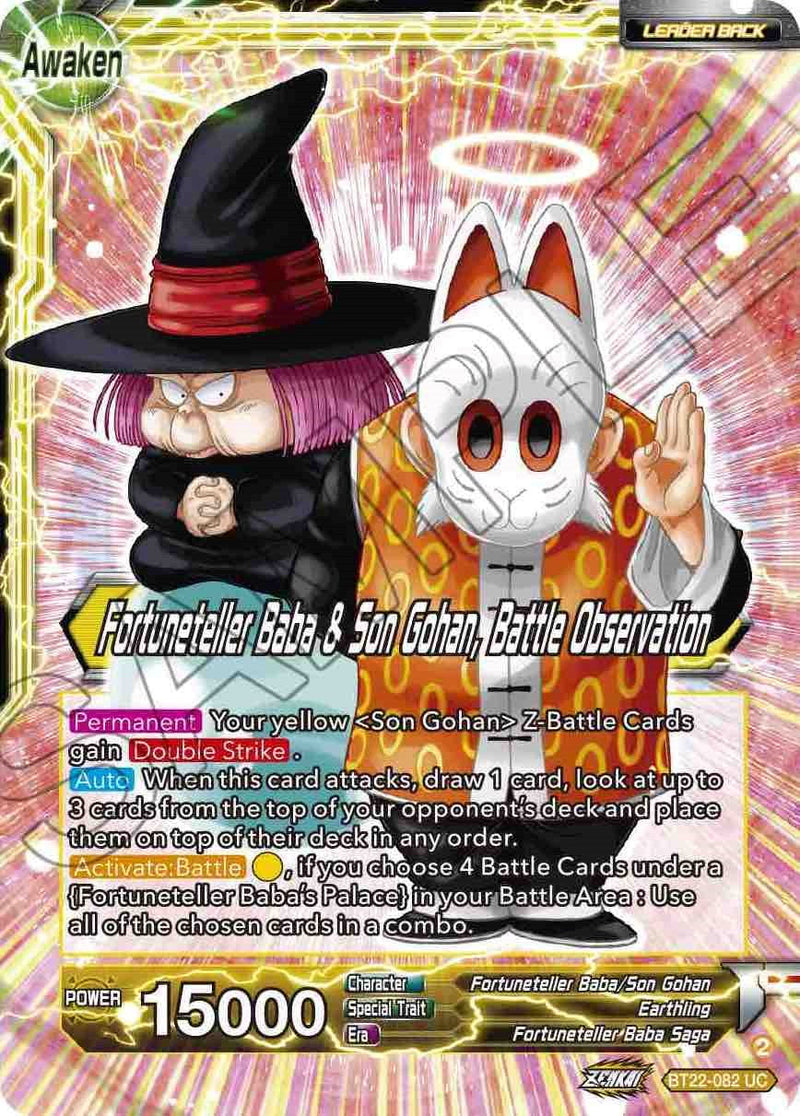 Fortuneteller Baba // Fortuneteller Baba & Son Gohan, Battle Observation (BT22-082) [Critical Blow] Parallel Foil
