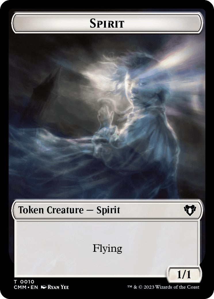 Spirit (0010) // Drake Double-Sided Token [Commander Masters Tokens] Foil