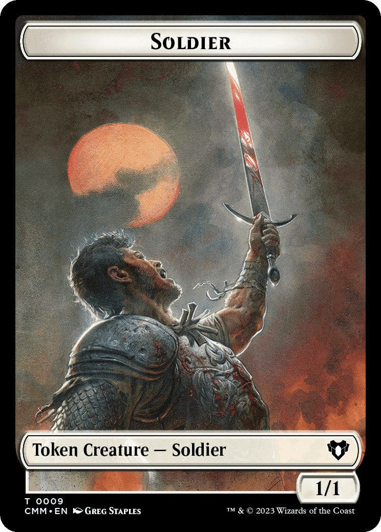 Soldier // Dragon (0020) Double-Sided Token [Commander Masters Tokens] Foil