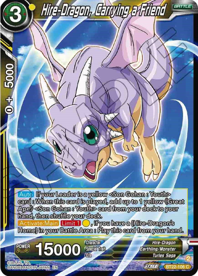 Hire-Dragon, Carrying a Friend (BT22-106) [Critical Blow] Parallel Foil