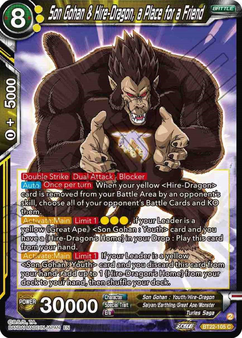 Son Gohan & Hire-Dragon, a place for a Friend (BT22-105) [Critical Blow] Parallel Foil