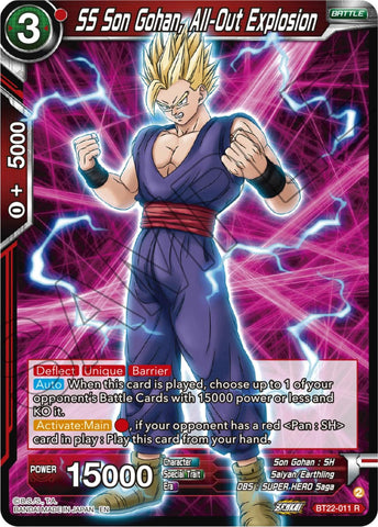 SS Son Gohan, All-Out Explosion (BT22-011) [Critical Blow] Parallel Foil