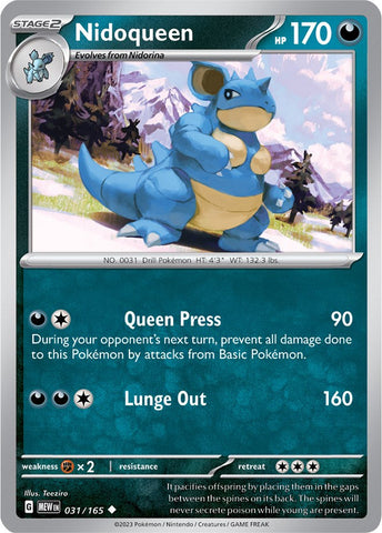 Nidoqueen (031/165) [Scarlet & Violet 151] Reverse Holofoil