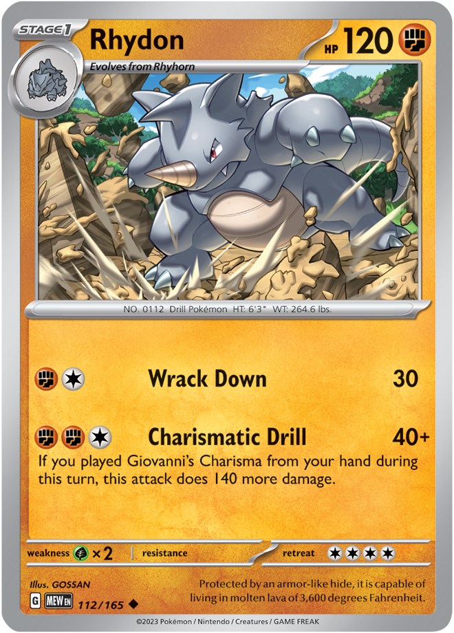 Rhydon (112/165) [Scarlet & Violet 151] Reverse Holofoil