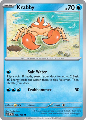 Krabby (098/165) [Scarlet & Violet 151] Reverse Holofoil