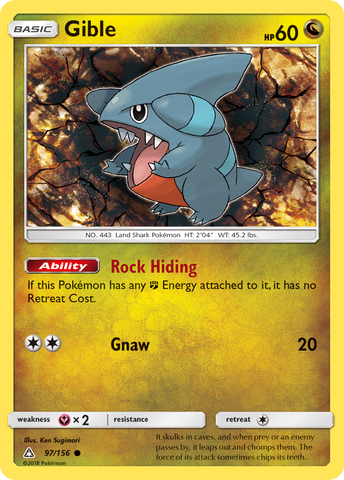 Gible (97/156) [Sun & Moon: Ultra Prism] Reverse Holofoil