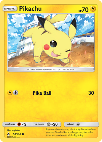 Pikachu (54/214) [Sun & Moon: Unbroken Bonds] Reverse Holofoil