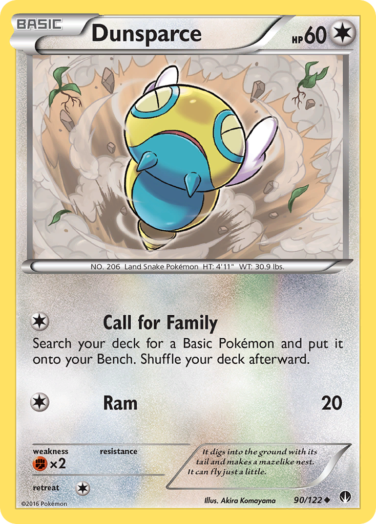 Dunsparce (90/122) [XY: BREAKpoint] Reverse Holofoil