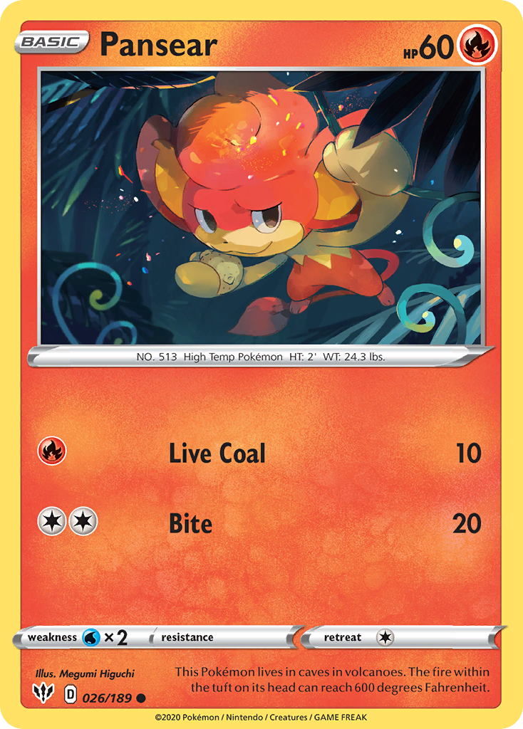 Pansear (026/189) [Sword & Shield: Darkness Ablaze] Reverse Holofoil