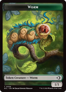 Merfolk // Worm Double-Sided Token [Lorwyn Eclipsed Tokens] Foil
