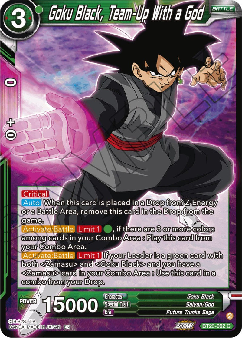 Goku Black, Team-Up With a God (BT23-092) [Perfect Combination] Parallel Foil