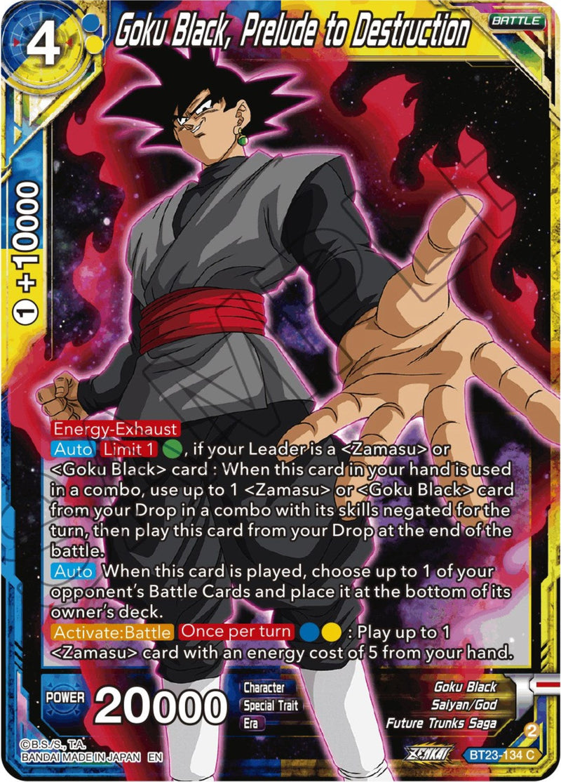 Goku Black, Prelude to Destruction (BT23-134) [Perfect Combination] Parallel Foil