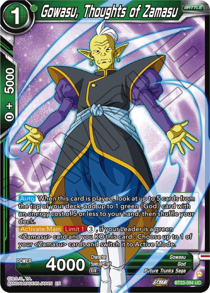 Gowasu, Thoughts of Zamasu (BT23-094) [Perfect Combination] Parallel Foil