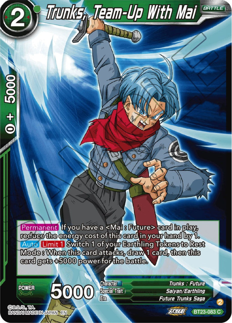 Trunks, Team-Up With Mai (BT23-083) [Perfect Combination] Parallel Foil