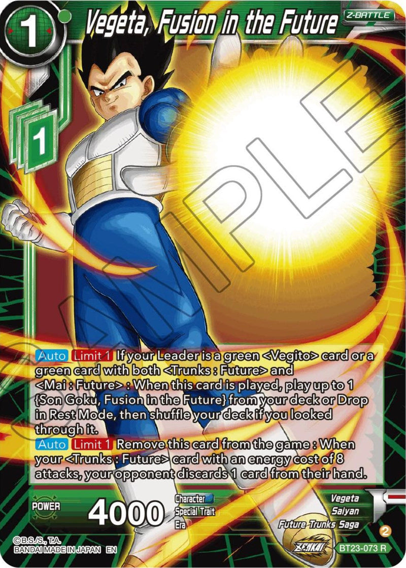 Vegeta, Fusion in the Future (BT23-073) [Perfect Combination] Parallel Foil