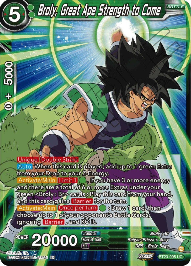 Broly, Great Ape Strength to Come (BT23-095) [Perfect Combination] Parallel Foil