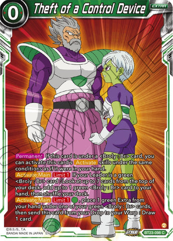 Theft of a Control Device (BT23-098) [Perfect Combination] Parallel Foil