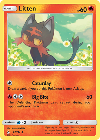 Litten (27/214) [Sun & Moon: Unbroken Bonds] Reverse Holofoil