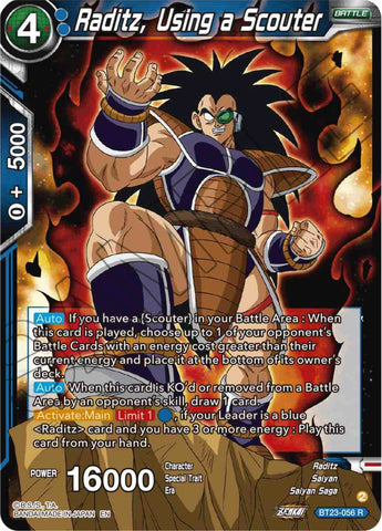 Raditz, Using a Scouter (BT23-056) [Perfect Combination] Parallel Foil