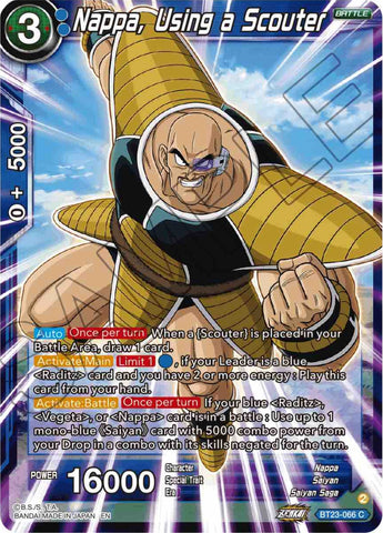 Nappa, Using a Scouter (BT23-066) [Perfect Combination] Parallel Foil