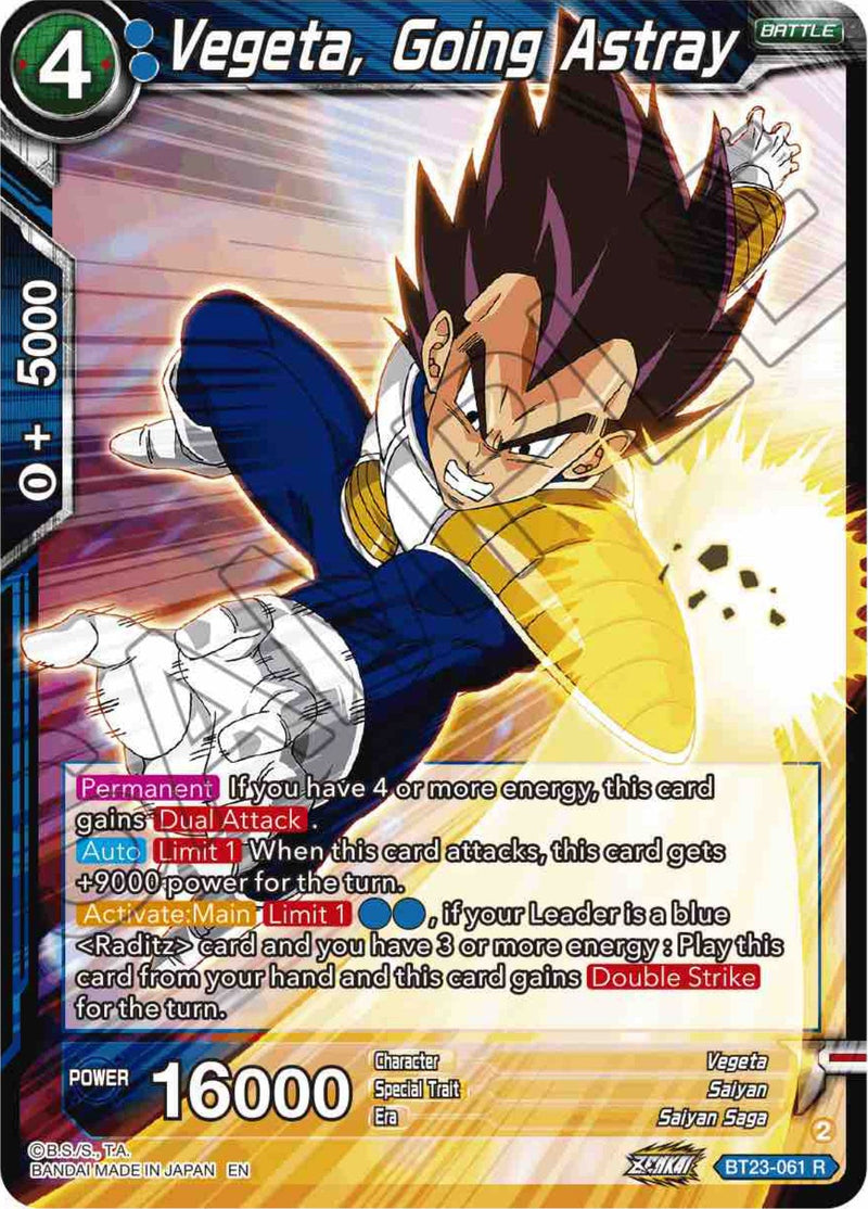 Vegeta, Going Astray (BT23-061) [Perfect Combination] Parallel Foil
