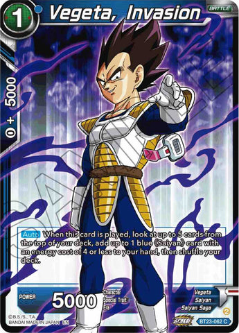 Vegeta, Invasion (BT23-062) [Perfect Combination] Parallel Foil