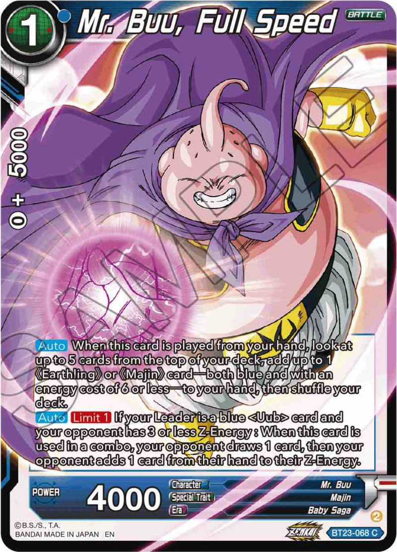 Mr. Buu, Full Speed (BT23-068) [Perfect Combination] Parallel Foil