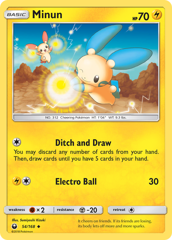 Minun (54/168) [Sun & Moon: Celestial Storm] Reverse Holofoil
