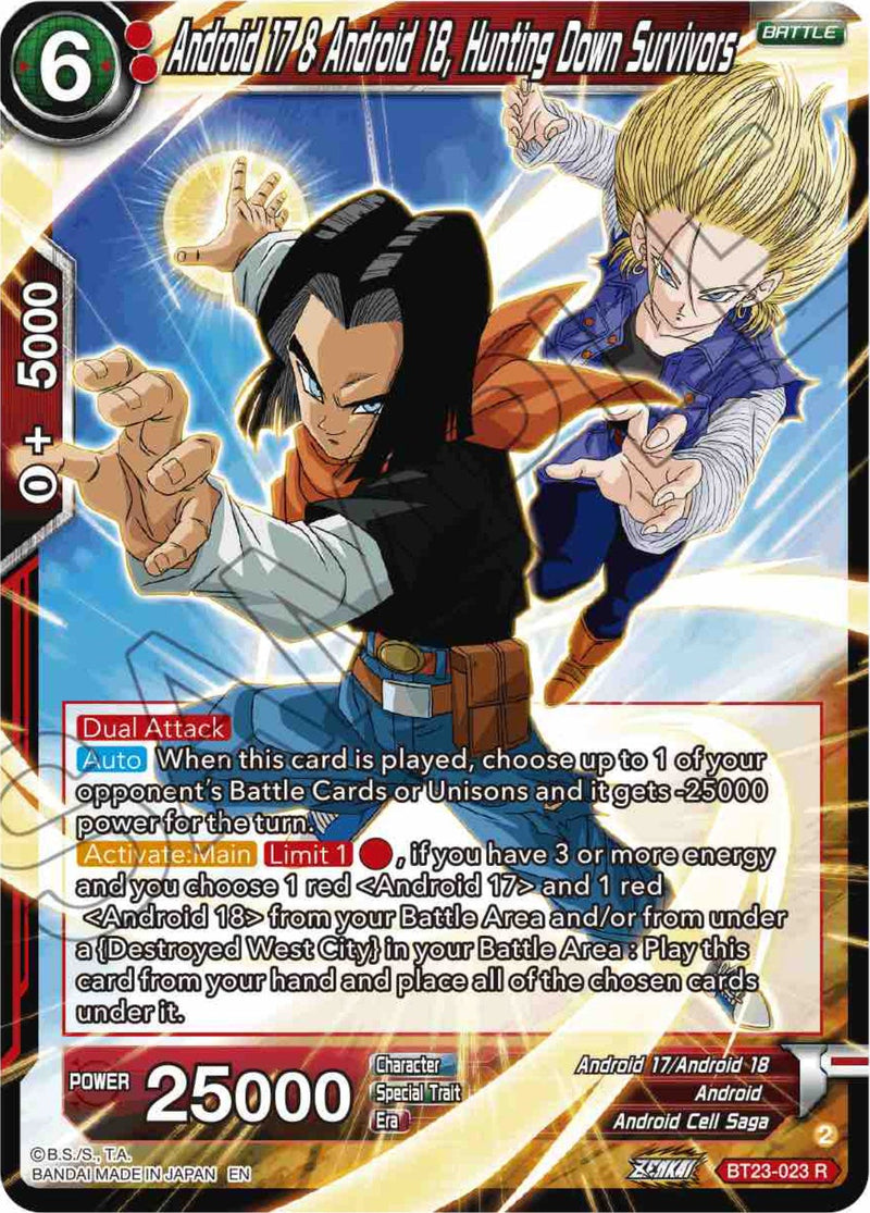 Android 17 & Android 18, Hunting Down Survivors (BT23-023) [Perfect Combination] Parallel Foil