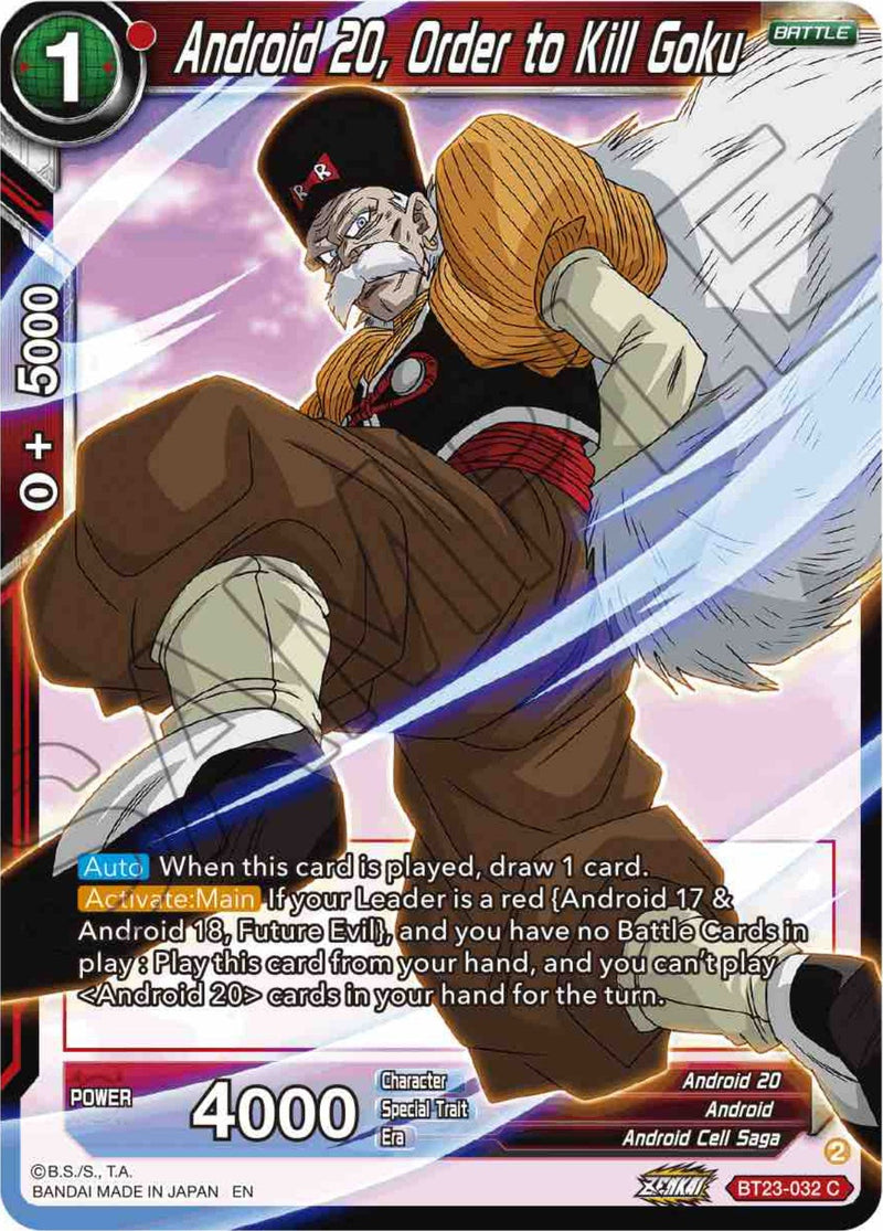 Android 20, Order to Kill Goku (BT23-032) [Perfect Combination] Parallel Foil