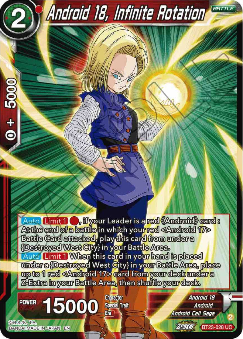 Android 18, Infinite Rotation (BT23-028) [Perfect Combination] Parallel Foil