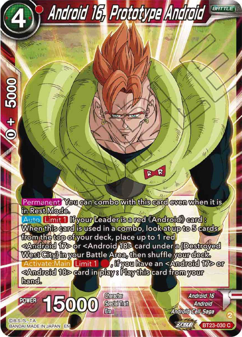 Android 16, Prototype Android (BT23-030) [Perfect Combination] Parallel Foil