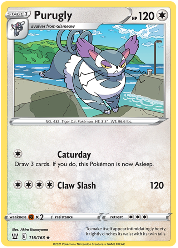 Purugly (116/163) [Sword & Shield: Battle Styles] Reverse Holofoil