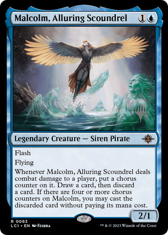 Malcolm, Alluring Scoundrel (Promo Pack) [The Lost Caverns of Ixalan Promos] Foil