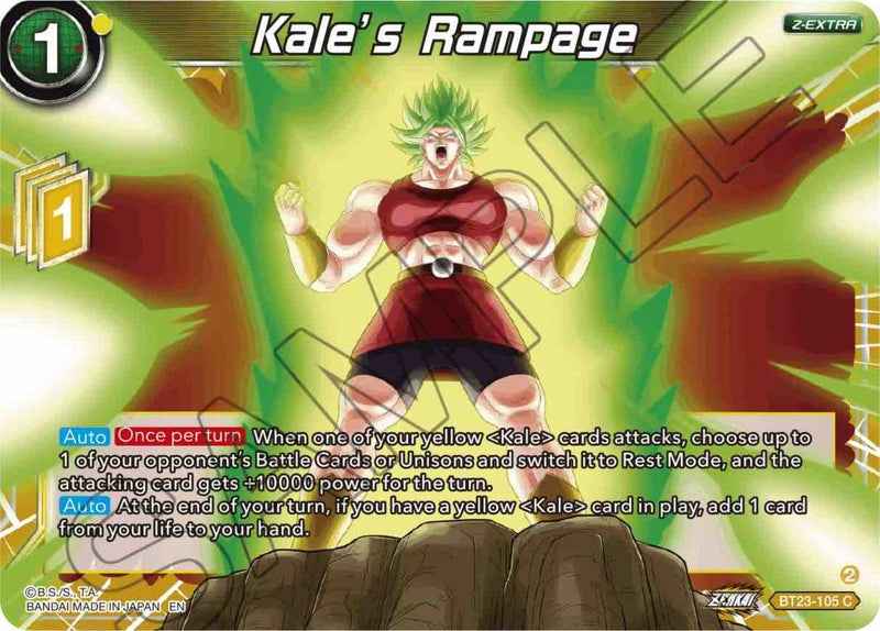 Kale's Rampage (BT23-105) [Perfect Combination] Parallel Foil