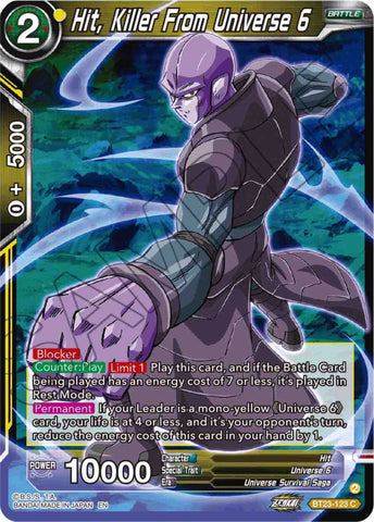 Hit, Killer From Universe 6 (BT23-123) [Perfect Combination] Parallel Foil