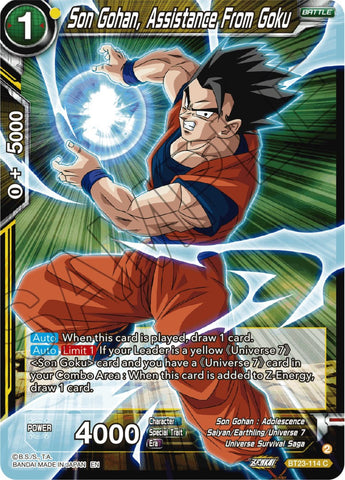 Son Gohan, Assistance From Goku (BT23-114) [Perfect Combination] Parallel Foil