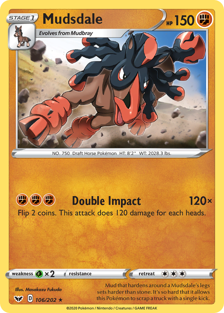Mudsdale (106/202) [Sword & Shield: Base Set] Reverse Holofoil