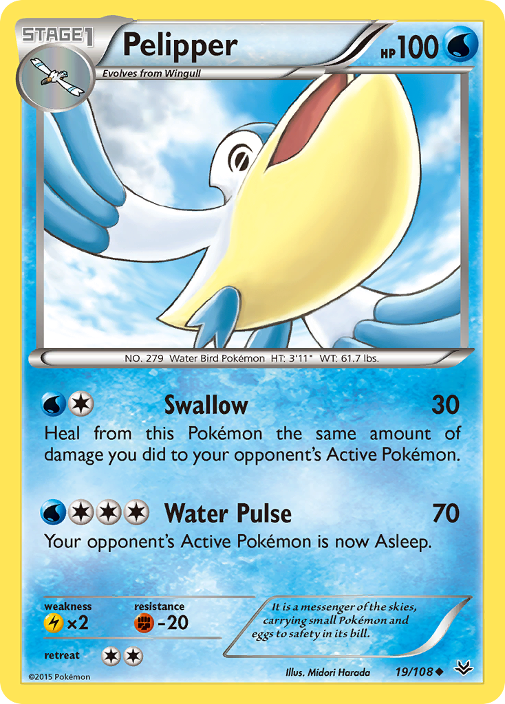 Pelipper (19/108) [XY: Roaring Skies] Reverse Holofoil
