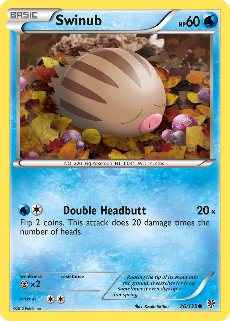 Swinub (26/135) [Black & White: Plasma Storm] Reverse Holofoil