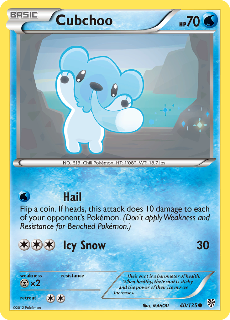 Cubchoo (40/135) [Black & White: Plasma Storm] Reverse Holofoil