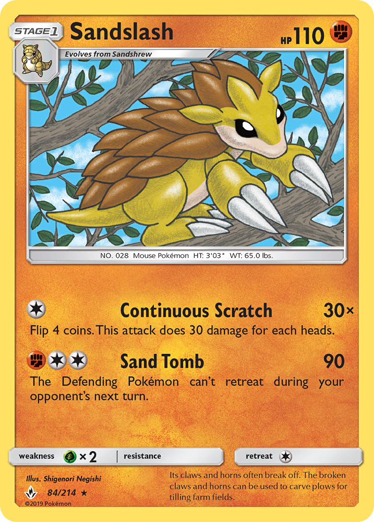Sandslash (84/214) [Sun & Moon: Unbroken Bonds] Reverse Holofoil