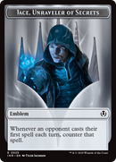 Human Wizard // Emblem - Jace, Unraveler of Secrets Double-Sided Token [Innistrad Remastered Tokens] Foil