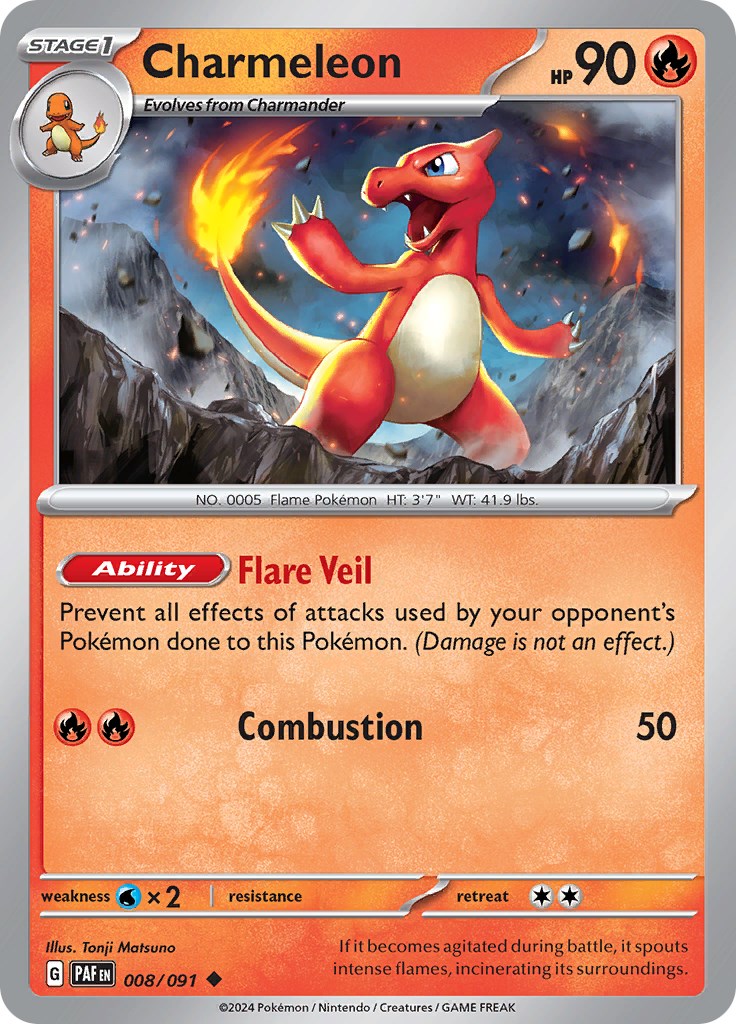 Charmeleon (008/091) [Scarlet & Violet: Paldean Fates] Reverse Holofoil