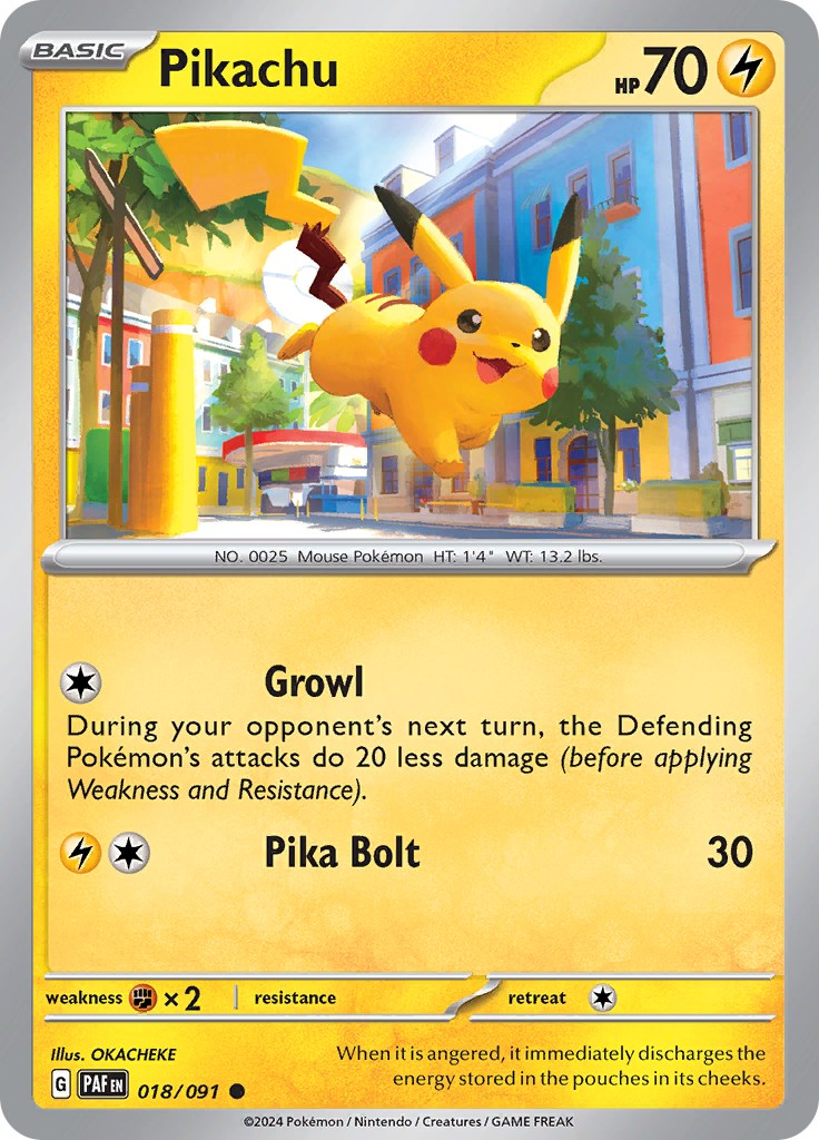 Pikachu (018/091) [Scarlet & Violet: Paldean Fates] Reverse Holofoil