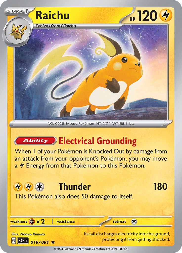Raichu (019/091) [Scarlet & Violet: Paldean Fates] Reverse Holofoil