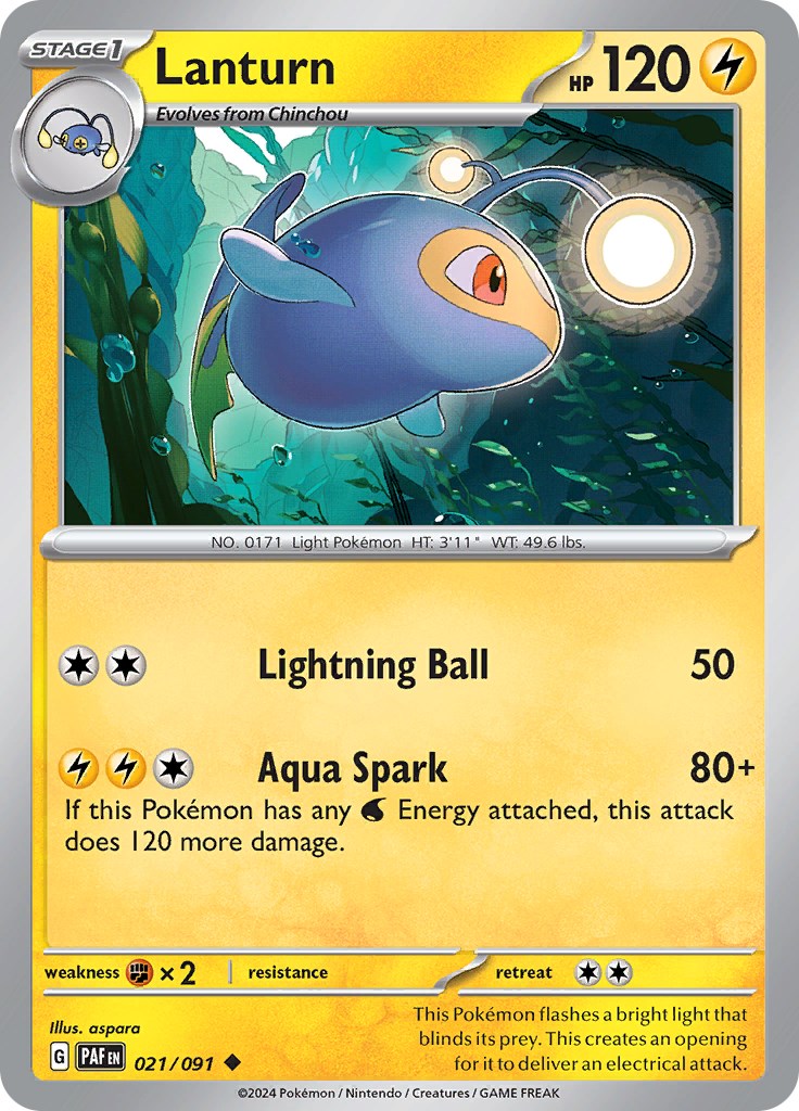 Lanturn (021/091) [Scarlet & Violet: Paldean Fates] Reverse Holofoil