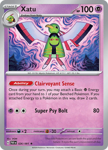 Xatu (026/091) [Scarlet & Violet: Paldean Fates] Reverse Holofoil